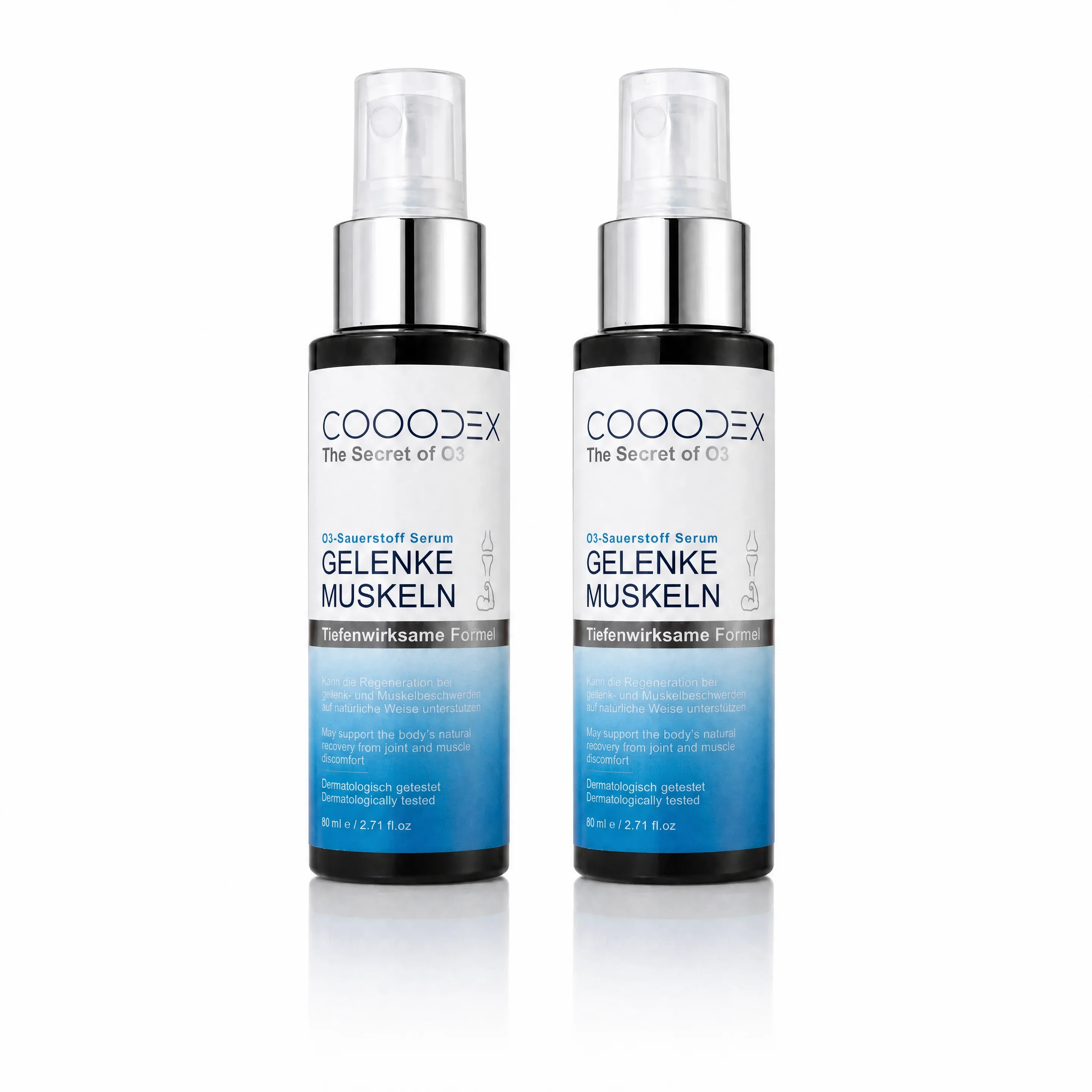Zwei Flaschen COOODEX® Aktivsauerstoff-Pflegeserum